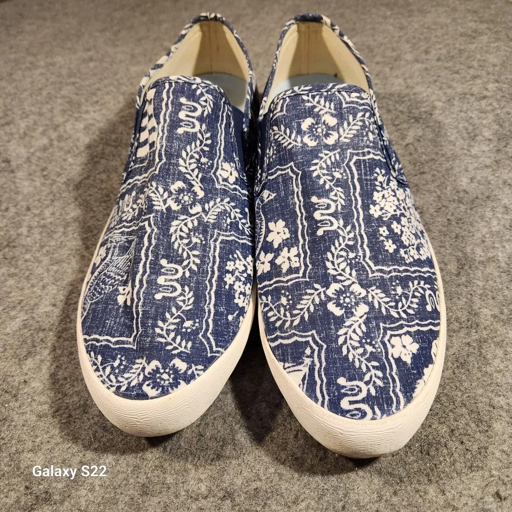 Reyn Spooner Shoes Mens Size 12‎ Blue White Baja Slip On Lahaina Sailor Hawaiian